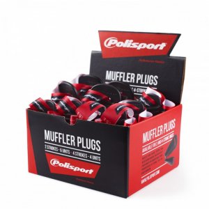 Muffler plugs POLISPORT 2 strokes (4 units) + 4 strokes (6 units) črna