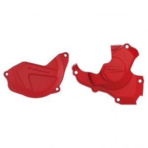 Clutch and ignition cover protector kit POLISPORT Rdeč