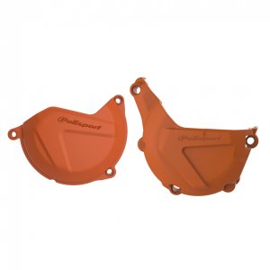 Clutch and ignition cover protector kit POLISPORT PERFORMANCE Oranžna