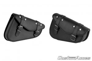 Leather saddlebag CUSTOMACCES DETROIT črna par