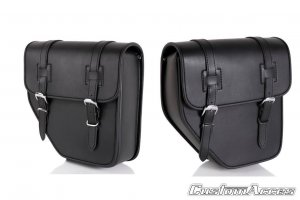 Leather saddlebag CUSTOMACCES IBIZA črna par
