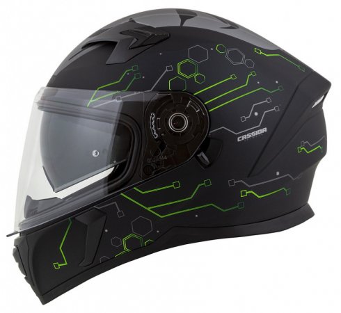 Full face helmet CASSIDA INTEGRAL 3.0 HACK matt black /green S