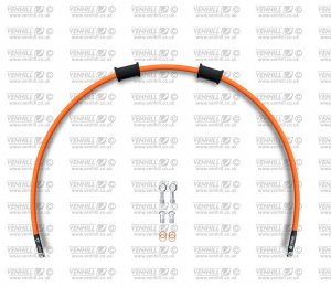 Set cevi za sklopko Venhill SUZ-11011C-OR POWERHOSEPLUS (1 cev v kompletu) Orange hoses, chromed fittings